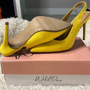 Yellow Wild Pair Slingback Heels